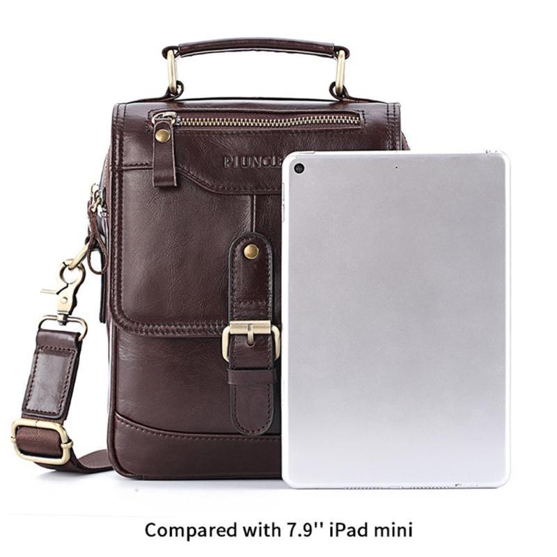 Leather Crossbody 14 Inch Sturdy Leather satchel iPad Messenger Bag fo