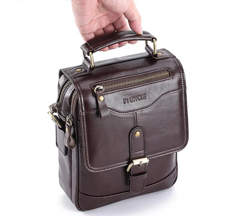PLX™ Men's Leather Crossbody Messenger Satchel Shoulder Tablet Bag crossbody bag PLX™ Fashion 