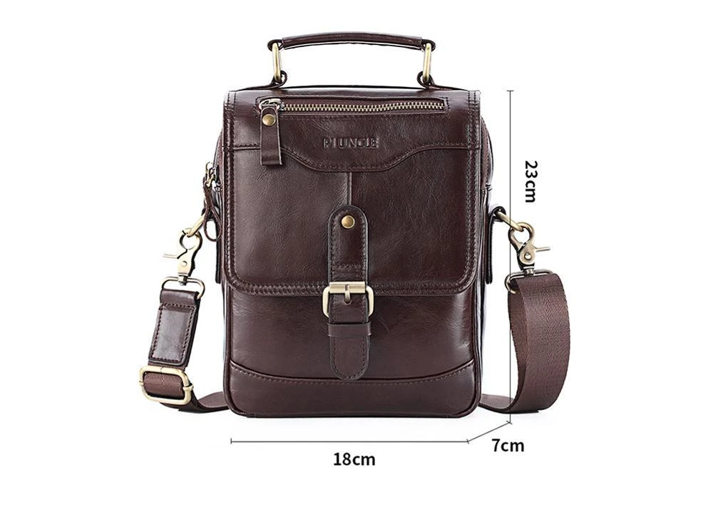 PLX™ Men's Leather Crossbody Messenger Satchel Shoulder Tablet Bag crossbody bag PLX™ Fashion 