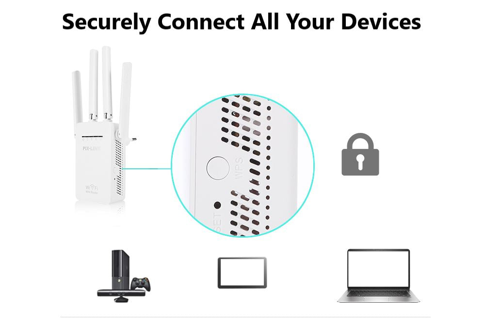 PLXTEND™ 1200Mbps FAST WiFi Range Extender Repeater Wireless Amplifier Signal Booster WiFi Extender PLXTEND™ 