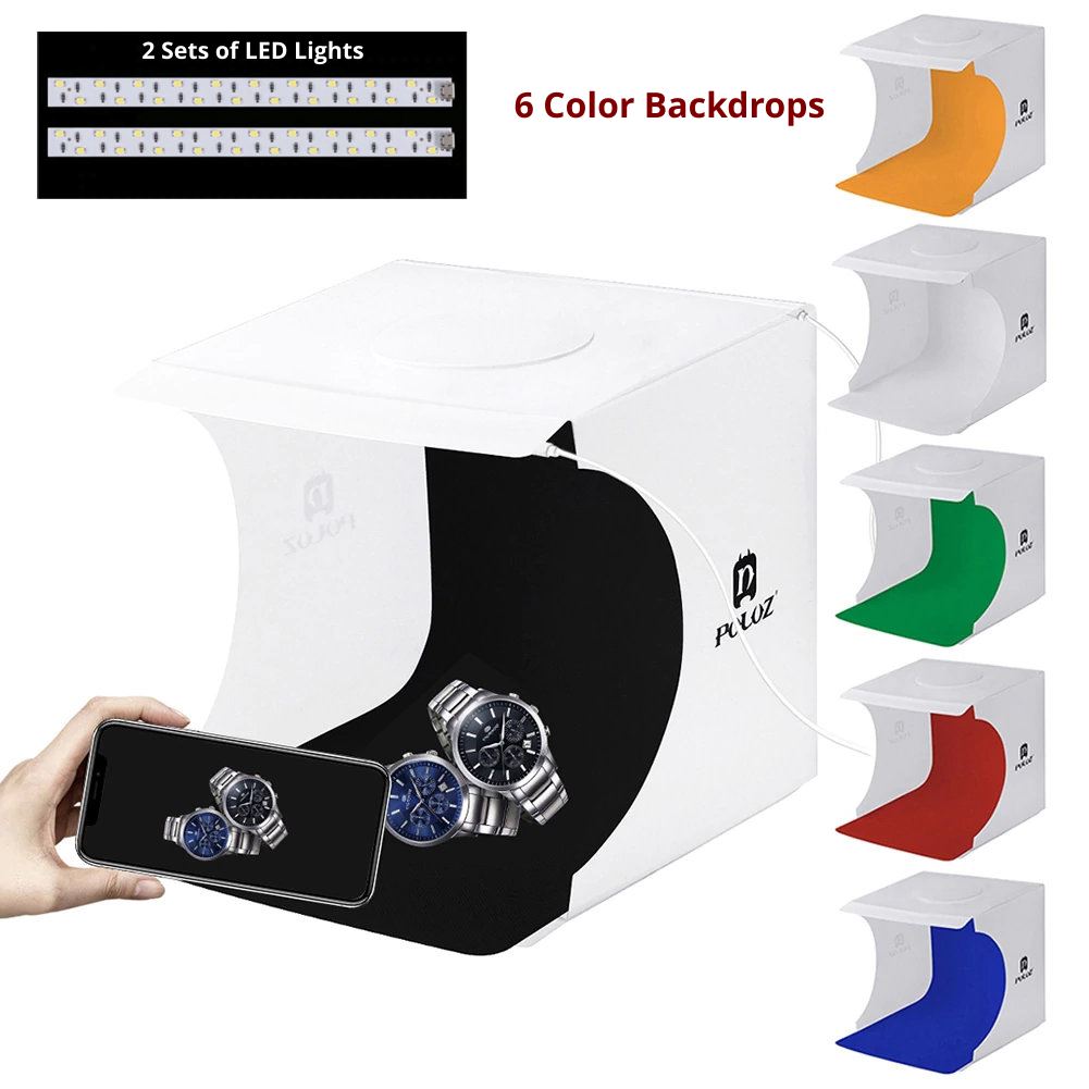 PLZ™ Mini LED Photo Lightbox: 5 Background Folding Photography Studio Box photo lightbox PLZ™ 
