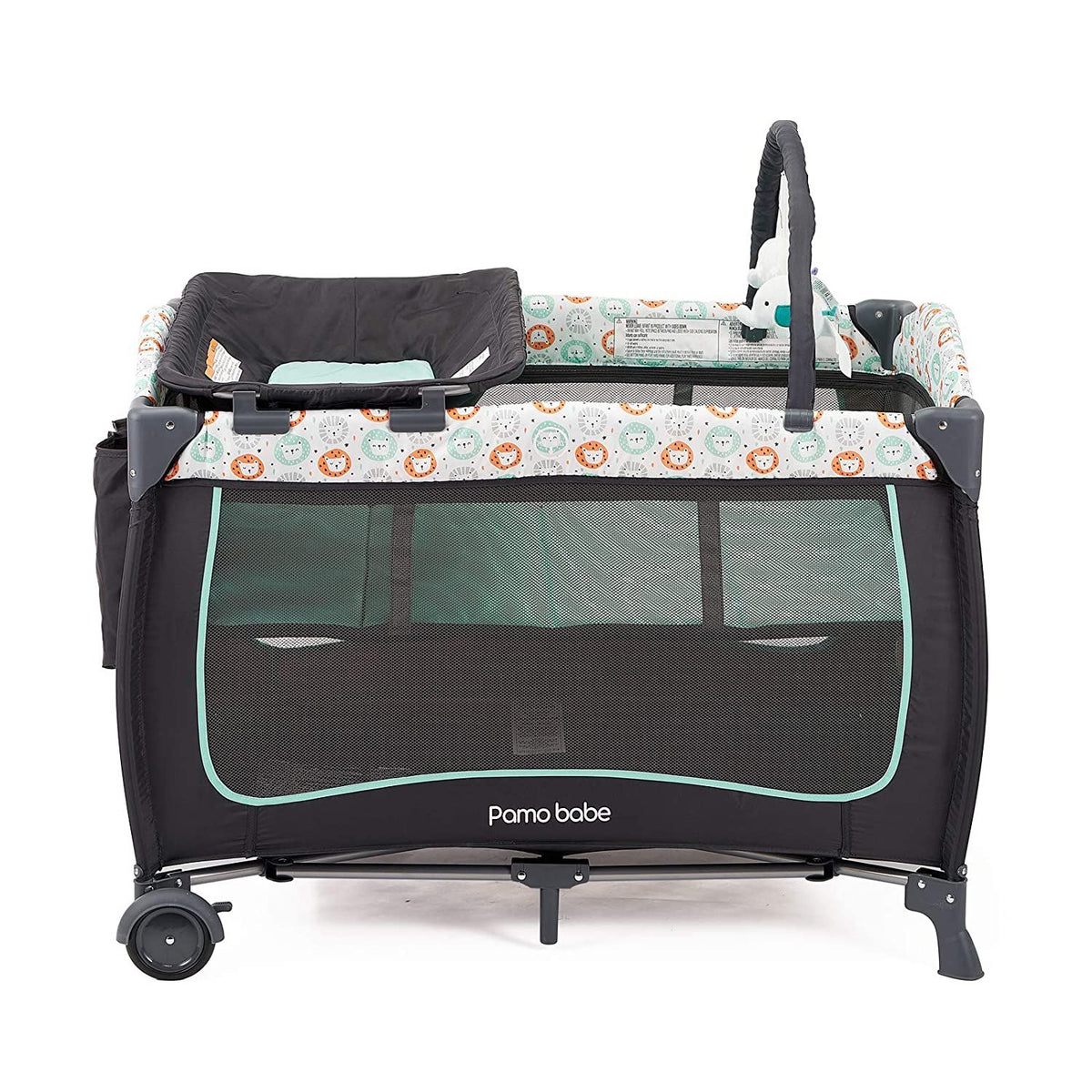 PMBabe™ 3-in-1 Play Yard &amp; Nursery Center: Portable Bassinet, Changing Table, Toy Bar Play Yards PMBabe™ 