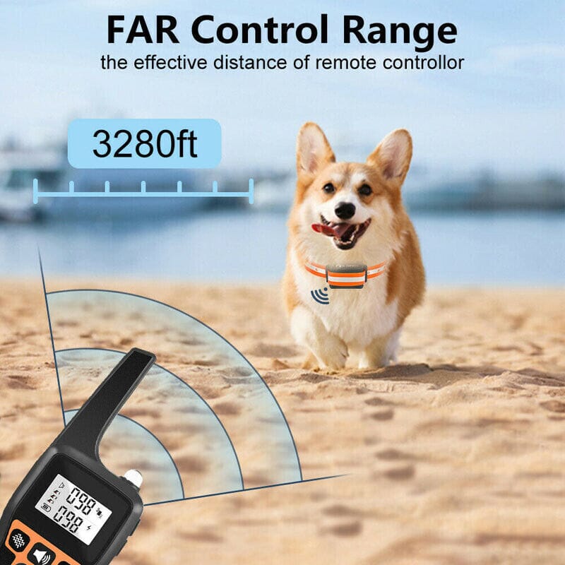 PPTekPro™ Remote Dog Shock Training Collar: 3280ft, Rechargeable, Waterproof LCD dog training collar PPTekPro™ 