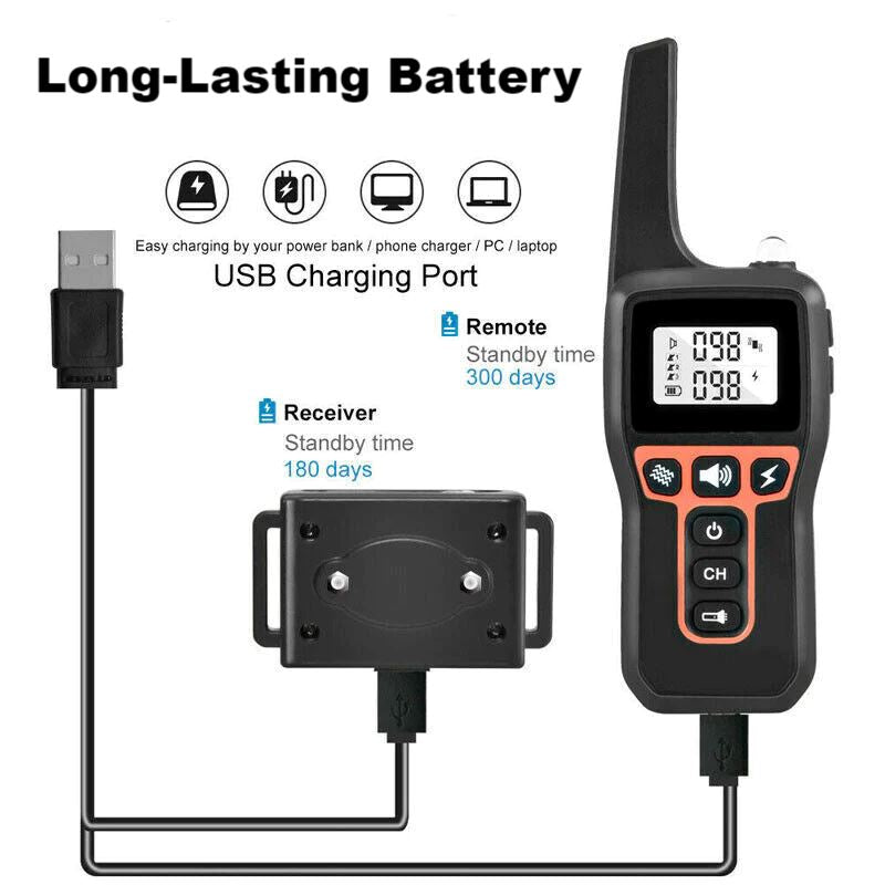 PPTekPro™ Remote Dog Shock Training Collar: 3280ft, Rechargeable, Waterproof LCD dog training collar PPTekPro™ 