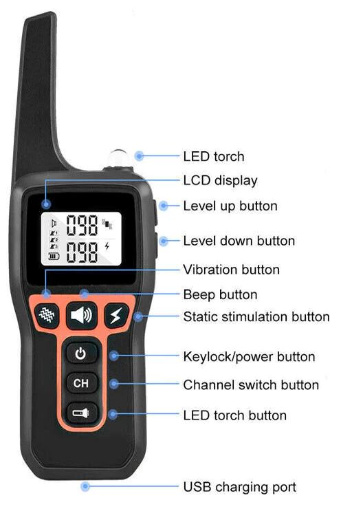 PPTekPro™ Remote Dog Shock Training Collar: 3280ft, Rechargeable, Waterproof LCD dog training collar PPTekPro™ 