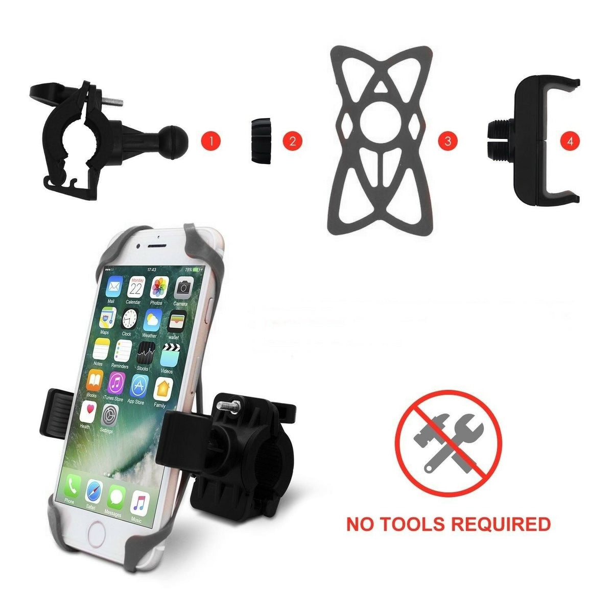 PROWheelX™ Silicone Shockproof Bike Cell Phone Holder | Motorcyle Cycling Handlebar Mount bike phone holder PROWheelX™ 