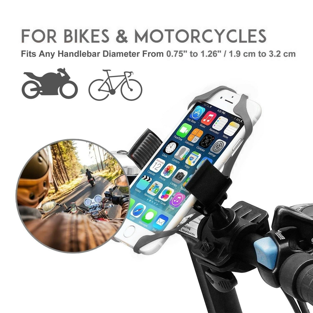 PROWheelX™ Silicone Shockproof Bike Cell Phone Holder | Motorcyle Cycling Handlebar Mount bike phone holder PROWheelX™ 