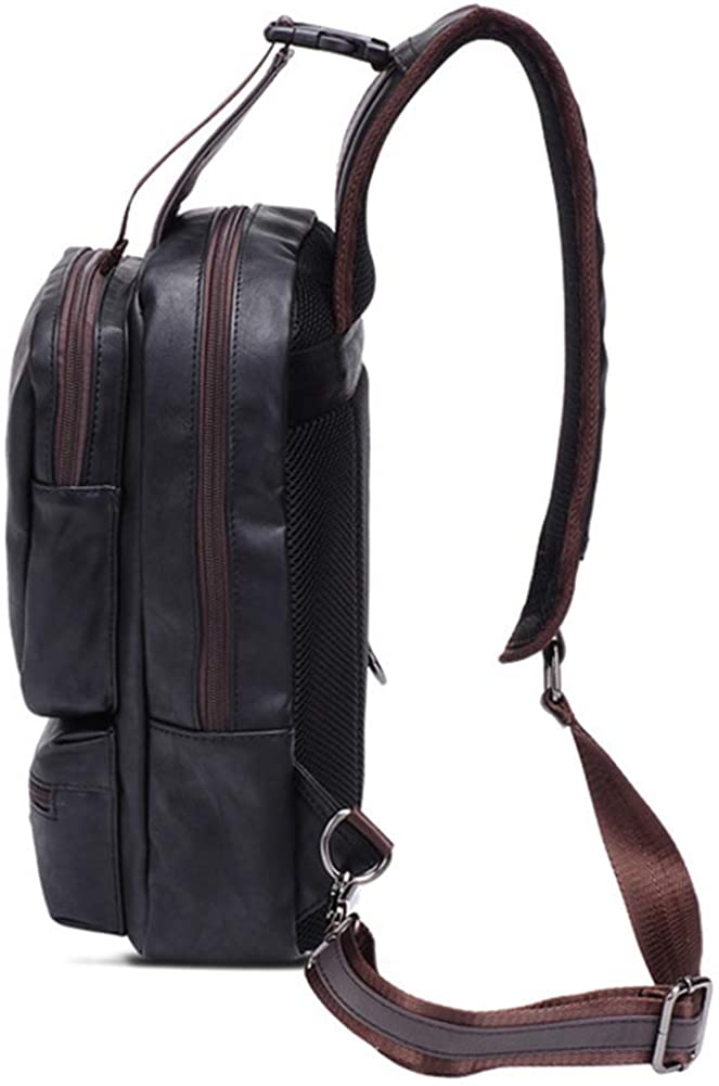 QCXPRO™ Men&#39;s Crossbody Sling Chest Bag - Faux Leather, iPad Tablet, USB Shoulder Bag QCXPRO™ 