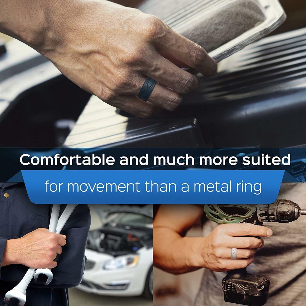 RFit™ Men&#39;s Premium Silicone Wedding Ring/Band (Sizes 7-13) men&#39;s ring RFit™ Fashion 