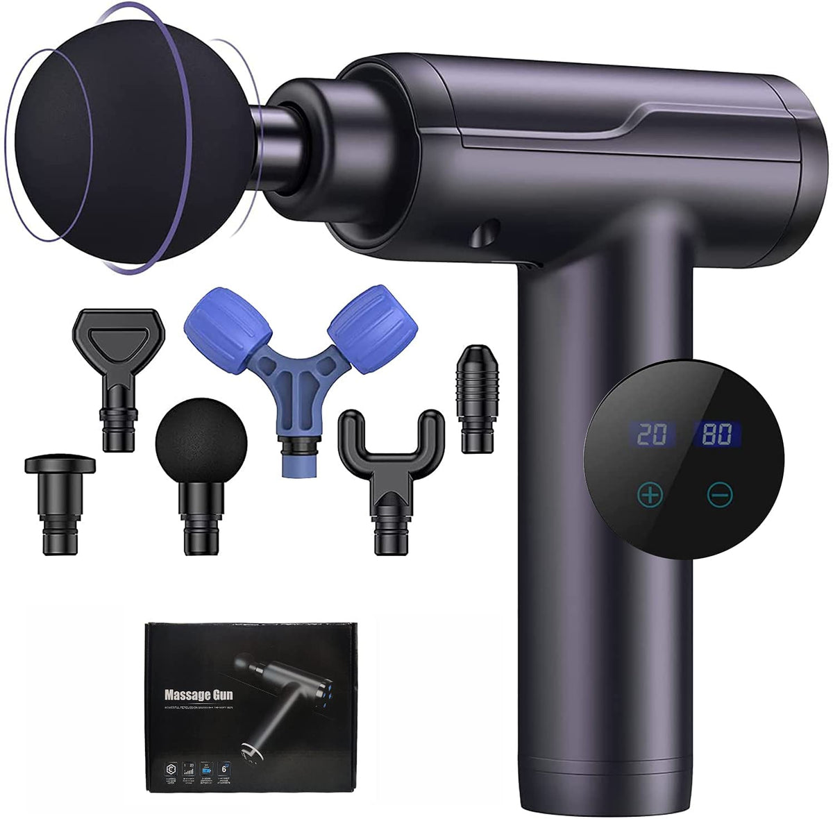 RXSCI™ 20 Speed Deep Tissue Massage Gun - Handheld Rechargeable Percussion Massager - 6 Heads massage gun RXSCI™ 