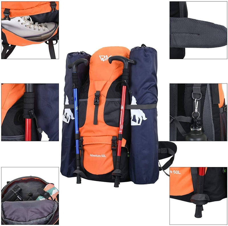 RYXPRO™ 50L Hiking Backpack | Waterproof, Ergonomic | Outdoor Camping Rucksack hiking backpack RYXPRO™ 