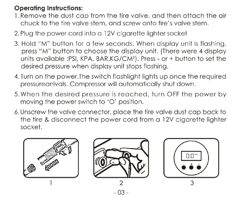 SBRPro™ Powerful Air Compressor: Portable, 150PSI, 120W Digital Tire Inflator tire inflator SBRPro™ 