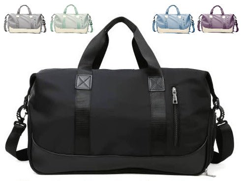SLOFashion™ Lightweight Duffel Travel Bag w/ Shoe Compartment - Carry On Weekender Duffle Travel Bag SLOFashion™ Black 