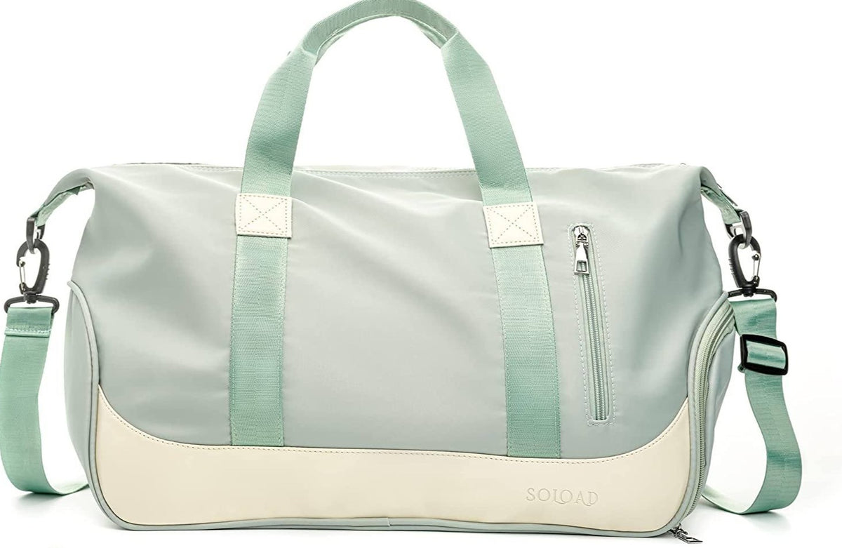 SLOFashion™ Lightweight Duffel Travel Bag w/ Shoe Compartment - Carry On Weekender Duffle Travel Bag SLOFashion™ LightGreenS 
