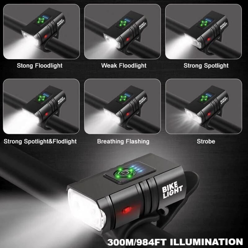 SMAXElite™ LED Rechargeable Bicycle Headlight: Front Bike Lamp, 6 Modes, USB bike led SMAXElite™ 