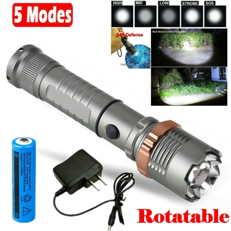 SMAXElite™ Powerful Rechargeable LED Zoom Flashlight: Police-Grade, 5 Modes, Waterproof tactical flashlight SMAXElite™ 