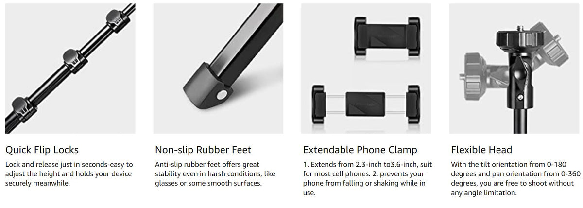 SMAXElite™ Professional 62&quot; Selfie Stick Tripod Phone/GoPro/Camera: Bluetooth Remote, Extendable, Portable, Universal Stand Selfie Stick Tripod SMAXElite™ 