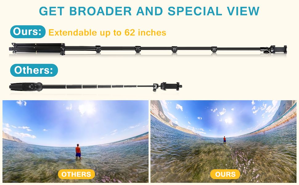 SMAXElite™ Professional 62&quot; Selfie Stick Tripod Phone/GoPro/Camera: Bluetooth Remote, Extendable, Portable, Universal Stand Selfie Stick Tripod SMAXElite™ 