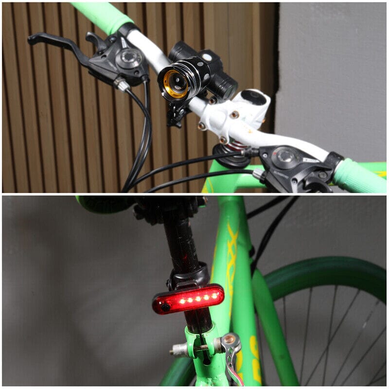 SMAXElite™ Super-Bright LED Rechargeable Bicycle Headlight Set: 20000LM, Front + Rear, Zoom bike led SMAXElite™ 