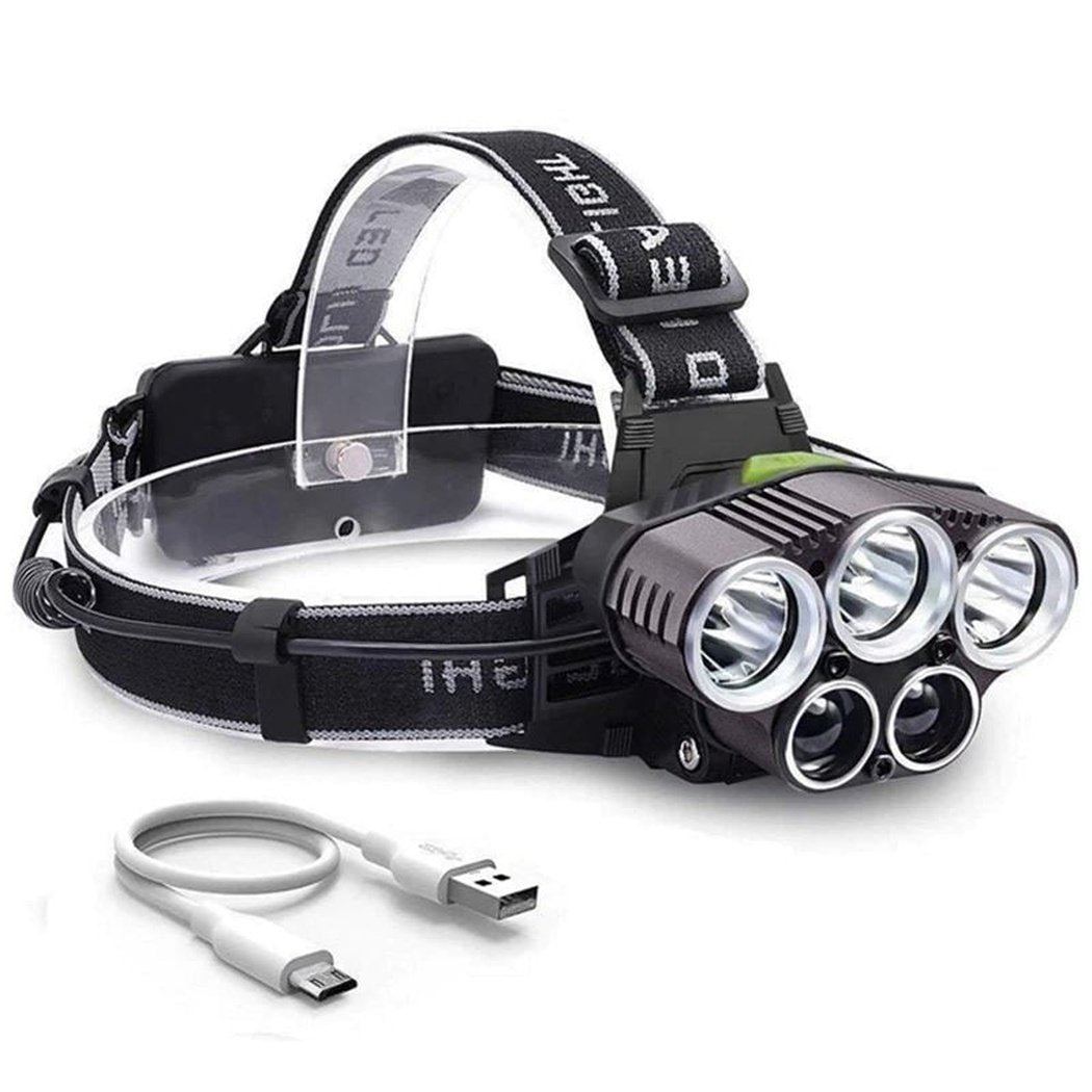 SMAXLuminate™ Mega-Bright 5 LED Headlamp: Rechargeable Waterproof Head Light Torch 250000LM led headlamp SMAXLuminate™ 