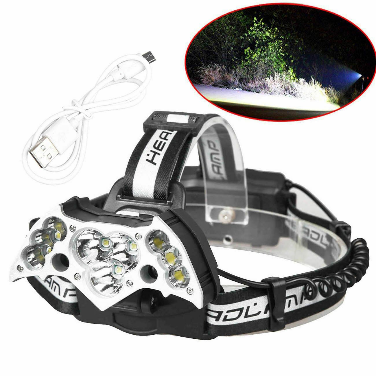 SMAXLuminate™ Super-Bright 11 LED Headlamp: Rechargeable Waterproof Head Light Torch 990000LM led headlamp SMAXLuminate™ 