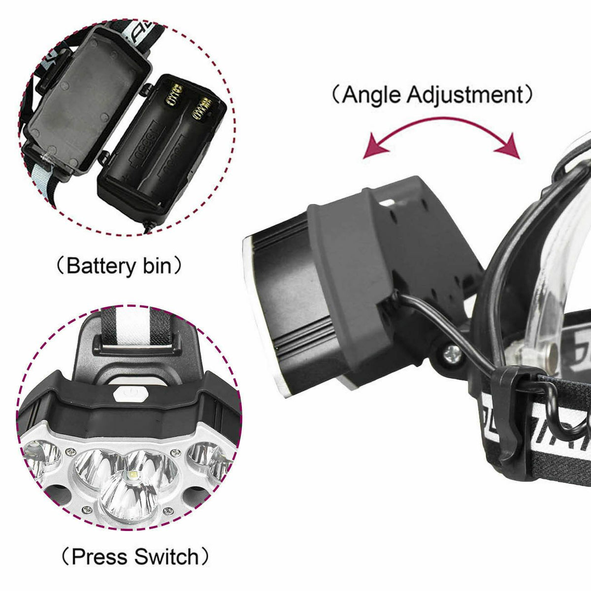 SMAXLuminate™ Super-Bright 11 LED Headlamp: Rechargeable Waterproof Head Light Torch 990000LM led headlamp SMAXLuminate™ 