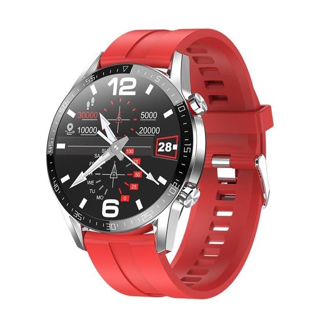 SMAXPLUS EDGE™ Men&#39;s Smartwatch: Blood/Heart Monitor, Fitness Tracker, Bluetooth Calling smartwatch SMAXPlus™ Edge Red Rubber 