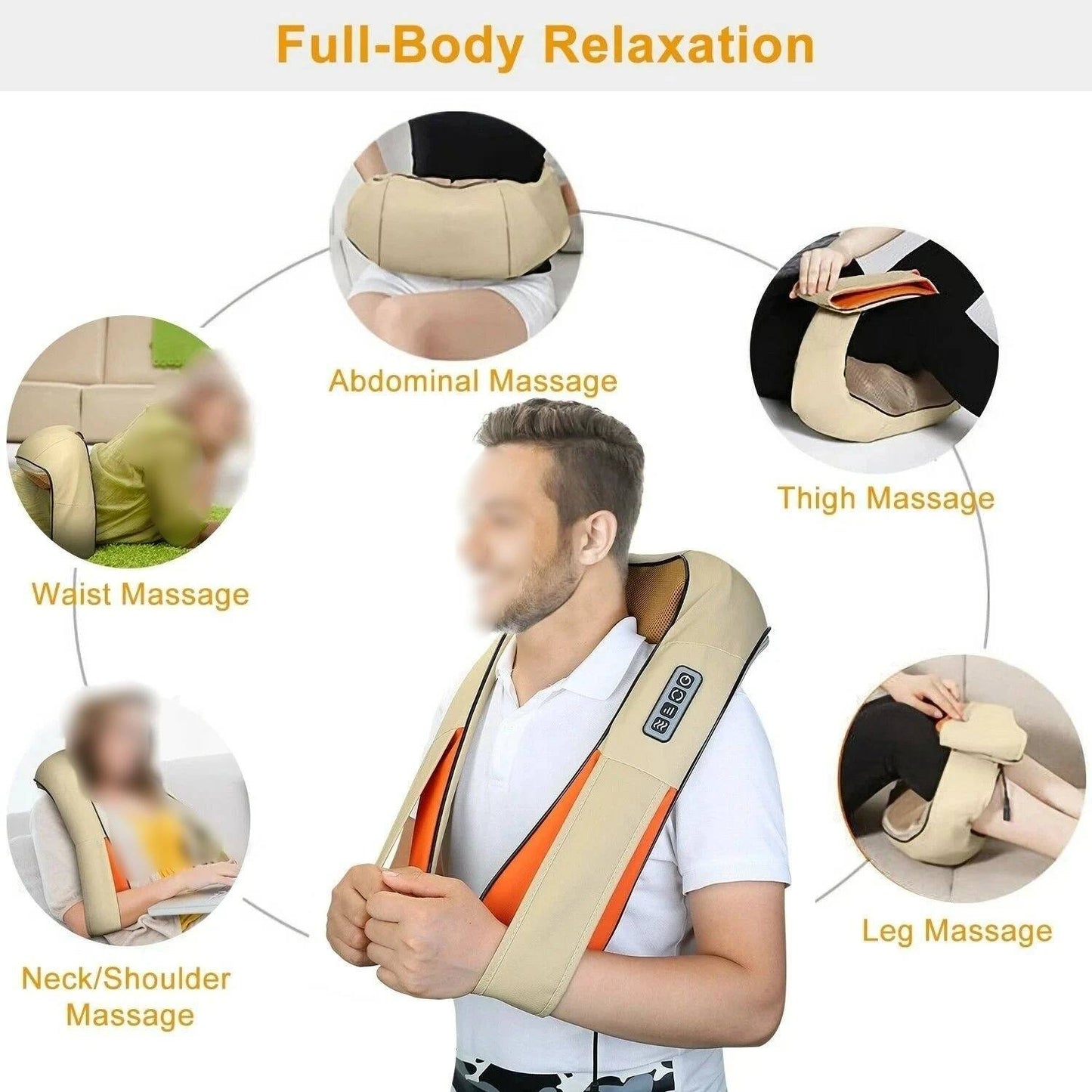SMAXPLUS™ Hands-Free Neck & Shoulder Shiatsu Back Massager w/ Heat | Deep Kneading neck massager SMAXPLUS™ 