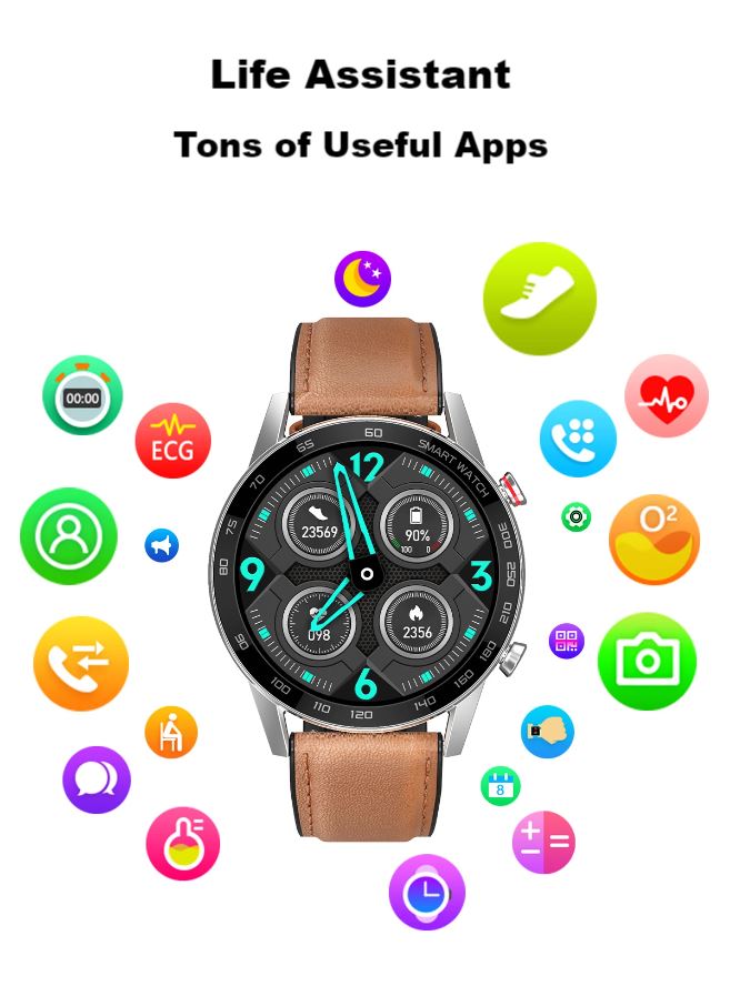 SMAXPLUS RISE™ Men&#39;s Smartwatch: Blood/Heart Monitor, Fitness Tracker, Bluetooth Calling smartwatch SMAXPlus™ 