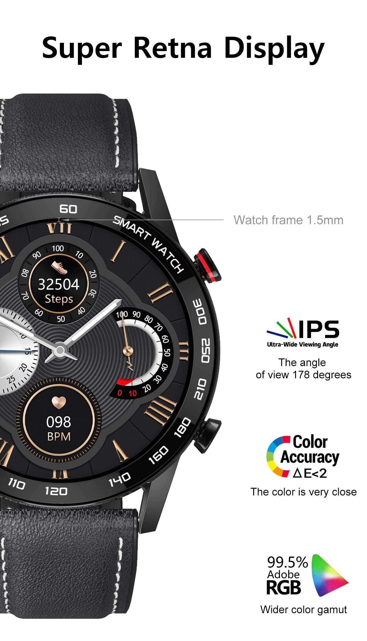 SMAXPLUS RISE™ Men's Smartwatch: Blood/Heart Monitor, Fitness Tracker, Bluetooth Calling smartwatch SMAXPlus™ 