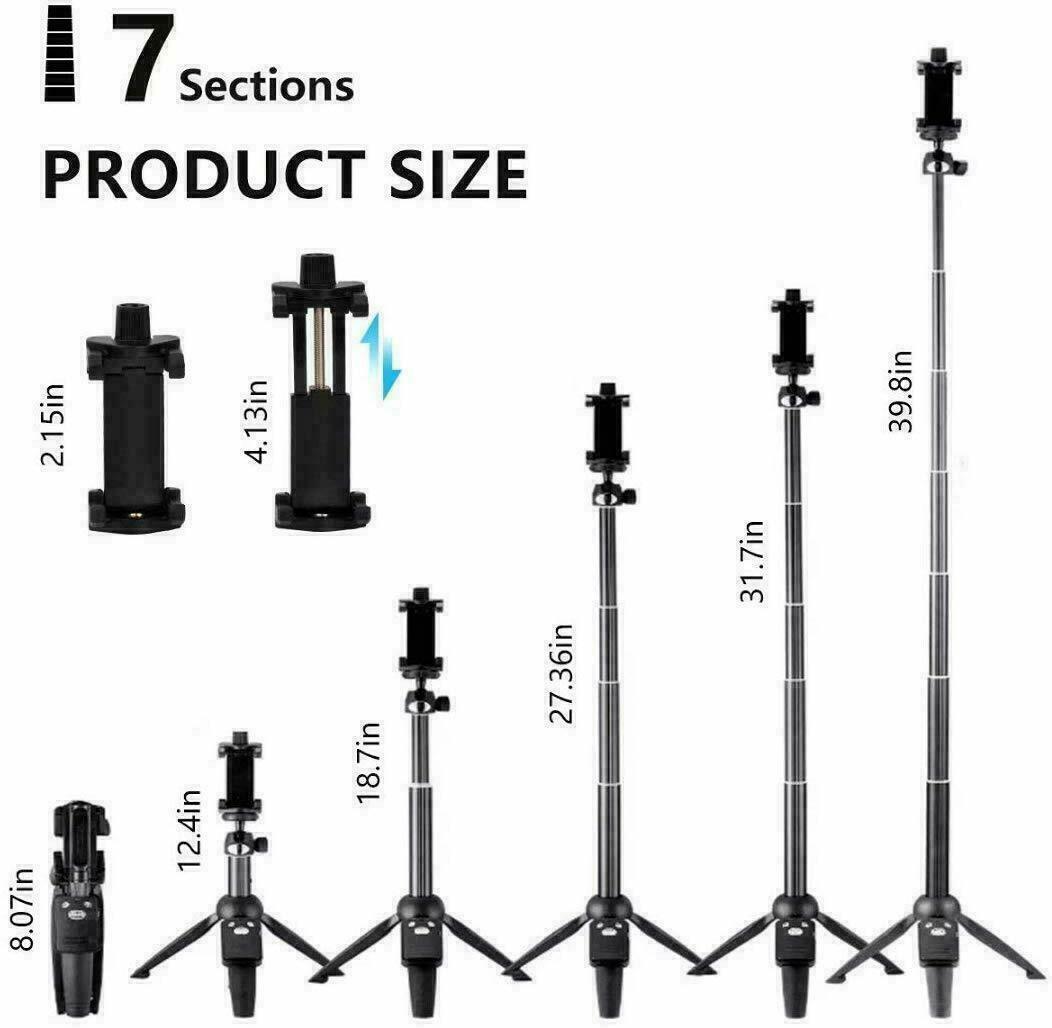 SMAXPlus™ Professional 40&quot; Selfie Stick Tripod Phone/GoPro/Camera: Bluetooth Remote, Extendable, Foldable Mini Stand Selfie Stick Tripod SMAXPlus™ 