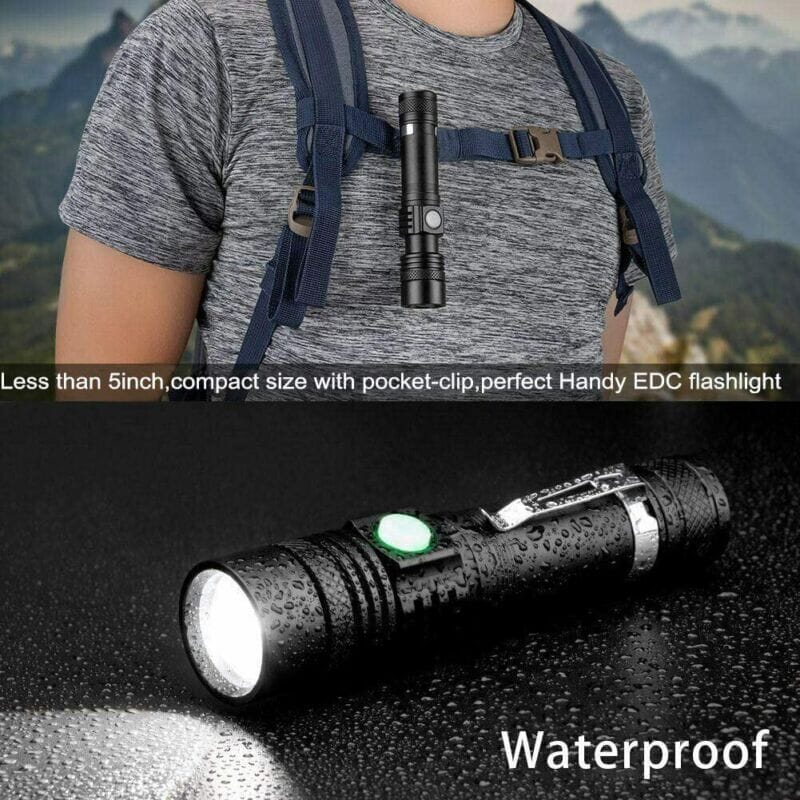SMAXPro™ 2pk Tactical LED Rechargeable Flashlights: Super Bright, Zoomable, Waterproof tactical flashlight SMAXPro™ 
