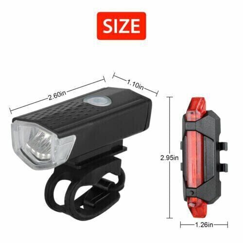 SMAXPro™ 2Sets LED Rechargeable Bicycle Headlights: Front + Rear Bike Lamps USB bike led SMAXPro™ 