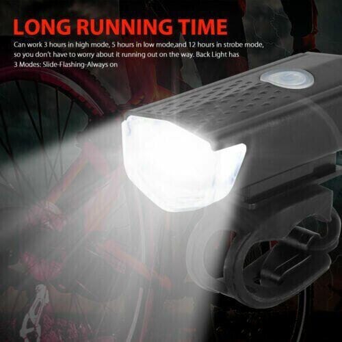 SMAXPro™ 2Sets LED Rechargeable Bicycle Headlights: Front + Rear Bike Lamps USB bike led SMAXPro™ 