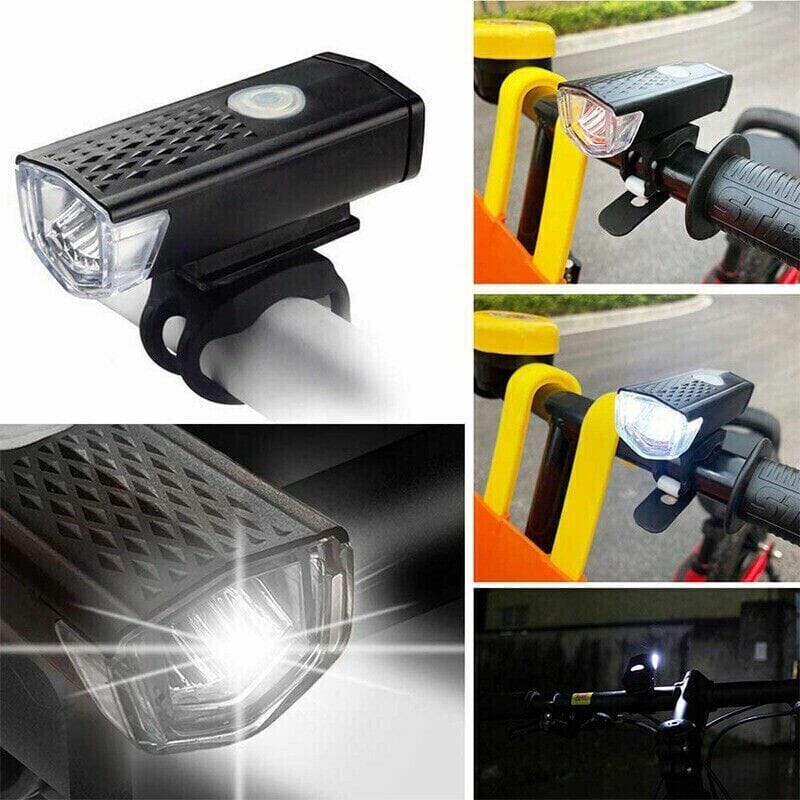 SMAXPro™ 2Sets LED Rechargeable Bicycle Headlights: Front + Rear Bike Lamps USB bike led SMAXPro™ 