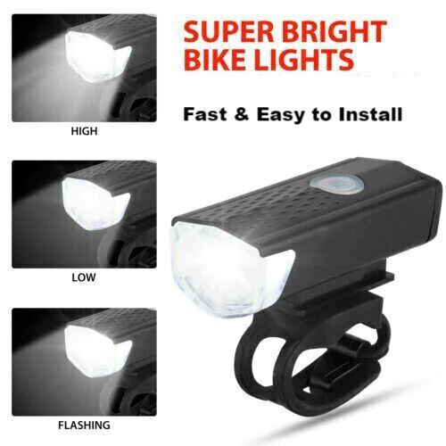 SMAXPro™ 2Sets LED Rechargeable Bicycle Headlights: Front + Rear Bike Lamps USB bike led SMAXPro™ 