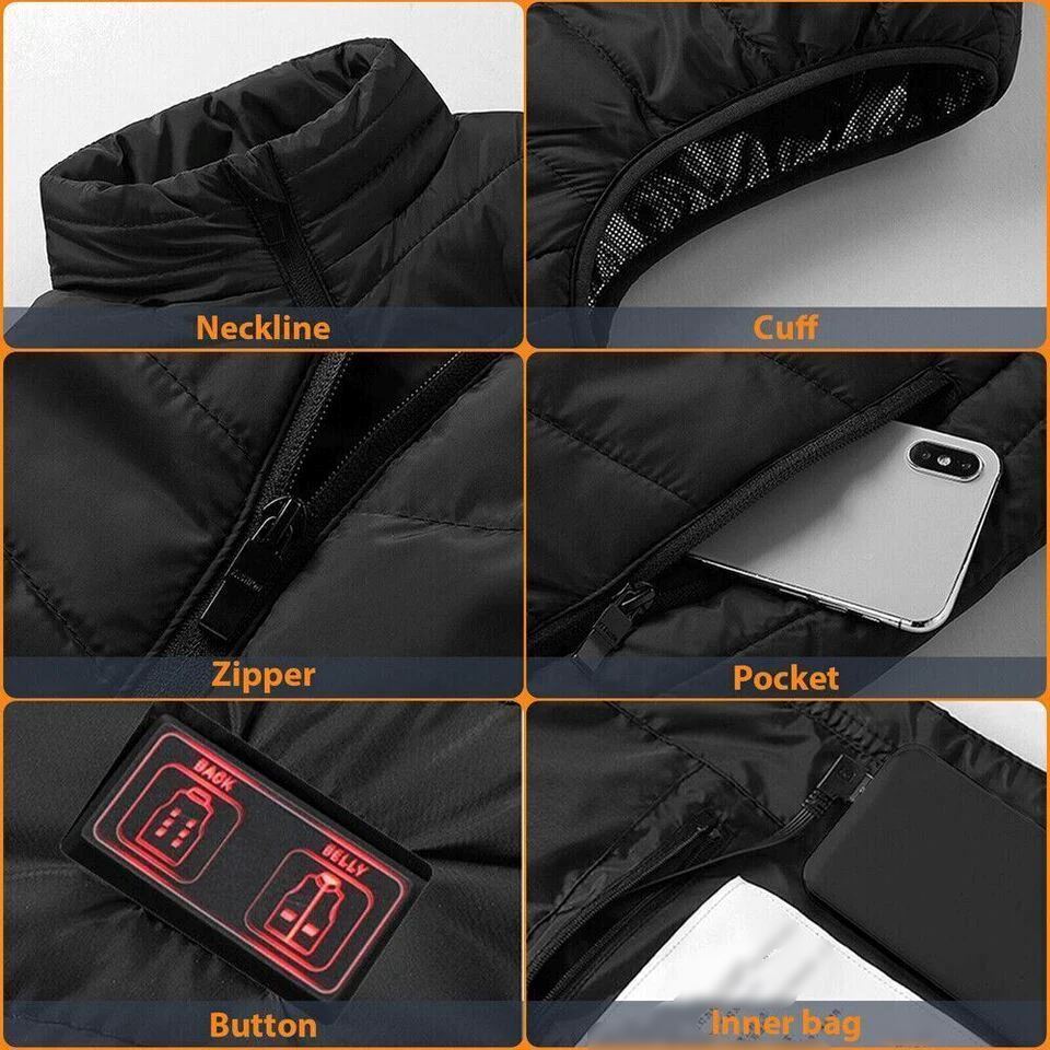 SMAXPro™ 9 Zone Electric Heated Vest:10000mAh Battery, Washable Heating Vest heated vest SMAXPro™ 