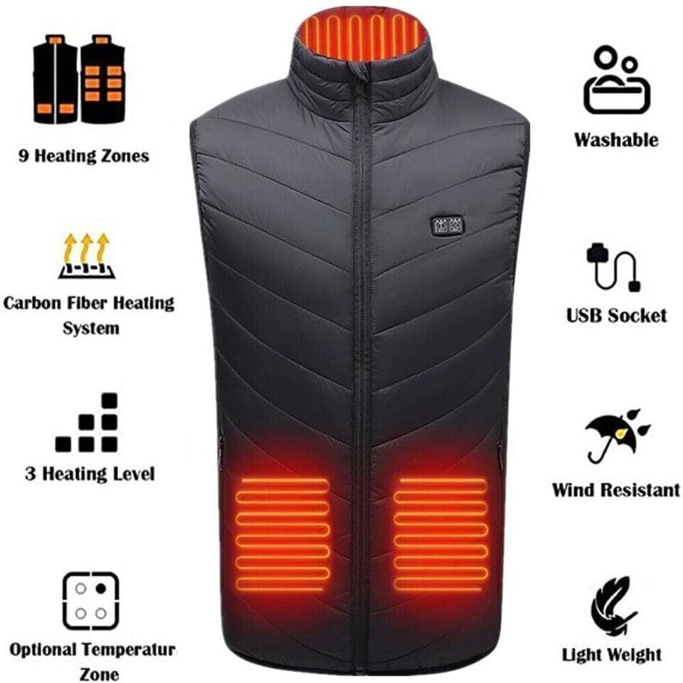 SMAXPro™ 9 Zone Electric Heated Vest:10000mAh Battery, Washable Heating Vest heated vest SMAXPro™ 