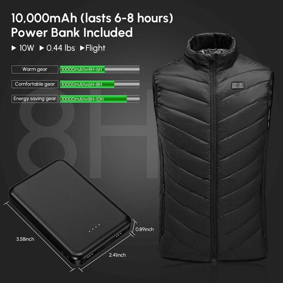 SMAXPro™ 9 Zone Electric Heated Vest:10000mAh Battery, Washable Heating Vest heated vest SMAXPro™ 