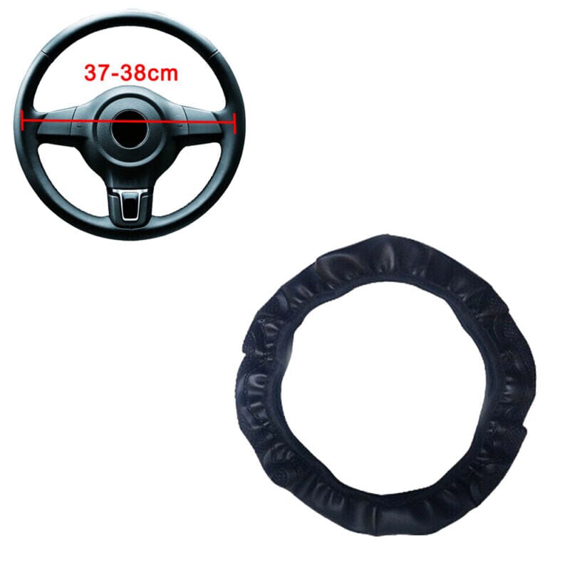 SMAXPro™ Black Leather Steering Wheel Cover: Breathable, Anti-Slip for Car steering wheel cover SMAXPro™ 