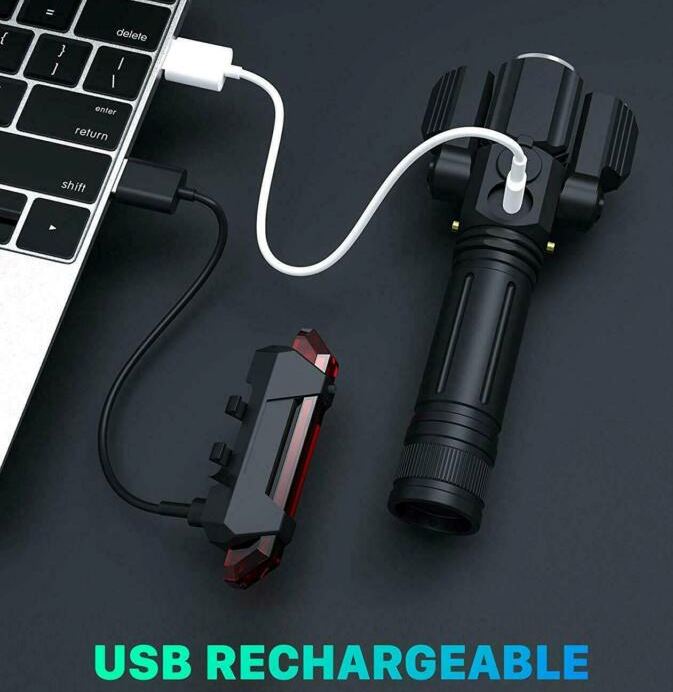 SMAXPro™ Bright LED Rechargeable Bicycle Headlight Set: Front + Rear, 12+ Long Battery bike led SMAXPro™ 