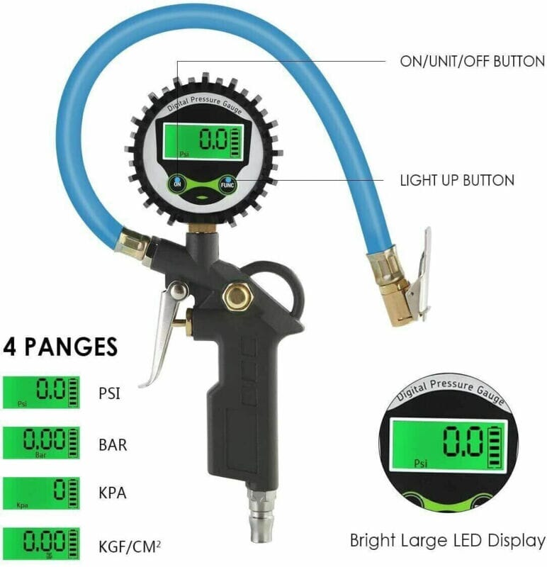 SMAXPro™ Digital Tire Inflator w/ Pressure Gauge: 250 PSI Air Chuck, Car/Bike/Truck tire inflator SMAXPro™ 