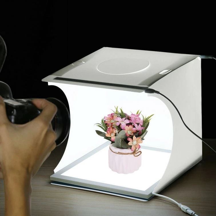 Portable Simple Folding Photo Studio 2x Led Light Soft Light - Temu