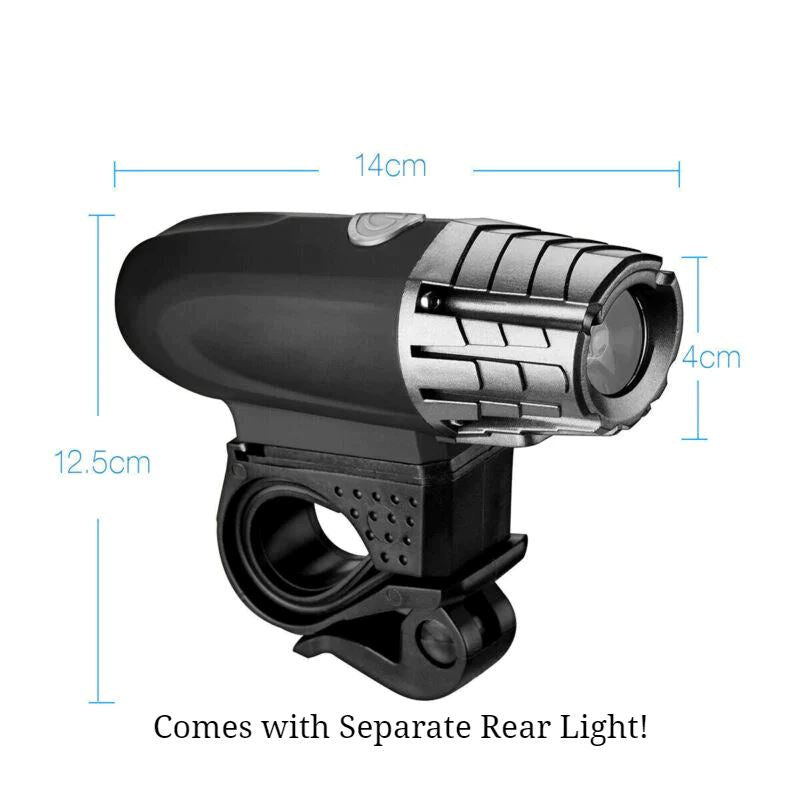 SMAXPro™ LED Rechargeable Bicycle Headlight Set: Front + Rear Bike Lamps, 8.4V, USB bike led SMAXPro™ 