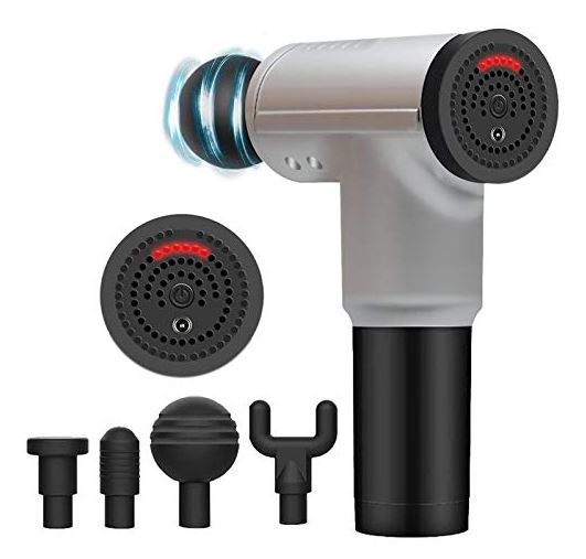 SMAXPRO™ Deep Tissue Massage Gun - Handheld Rechargeable Percussion Massager - 6 Speeds, 4 Heads massage gun SMAXPRO™ Silver 