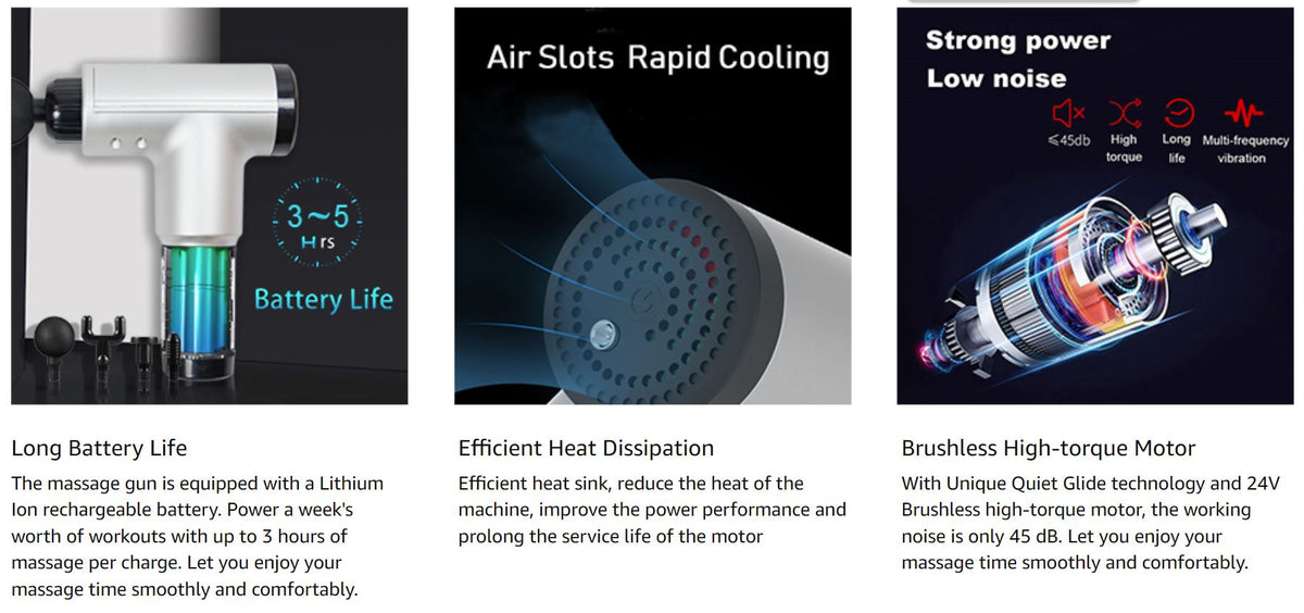 SMAXPRO™ Deep Tissue Massage Gun - Handheld Rechargeable Percussion Massager - 6 Speeds, 4 Heads massage gun SMAXPRO™ 