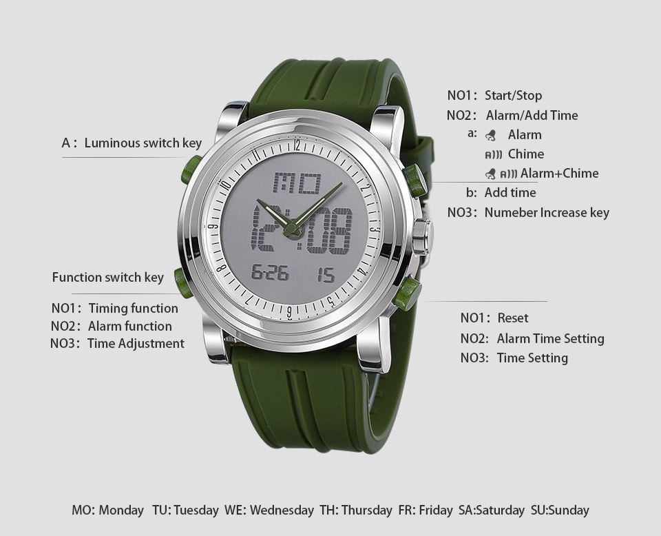 SMAXPro™ Men&#39;s Sport Quartz Analog+Digital Waterproof Wrist Watch casual watch SMAXPro™ Fashion 