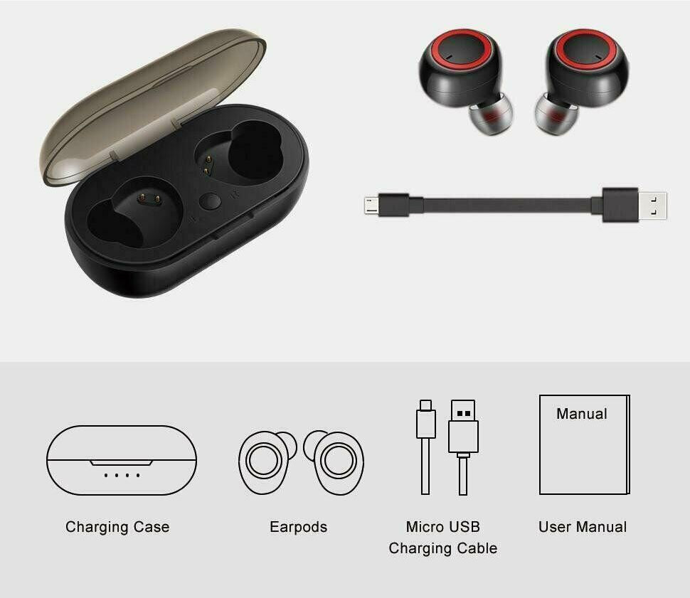 SMAXPLUS™ HD Waterproof Bluetooth Earbuds: Charging Case & Mic (iOS/Android Wireless Earphones) bluetooth earbuds SMAXPLUS™ 