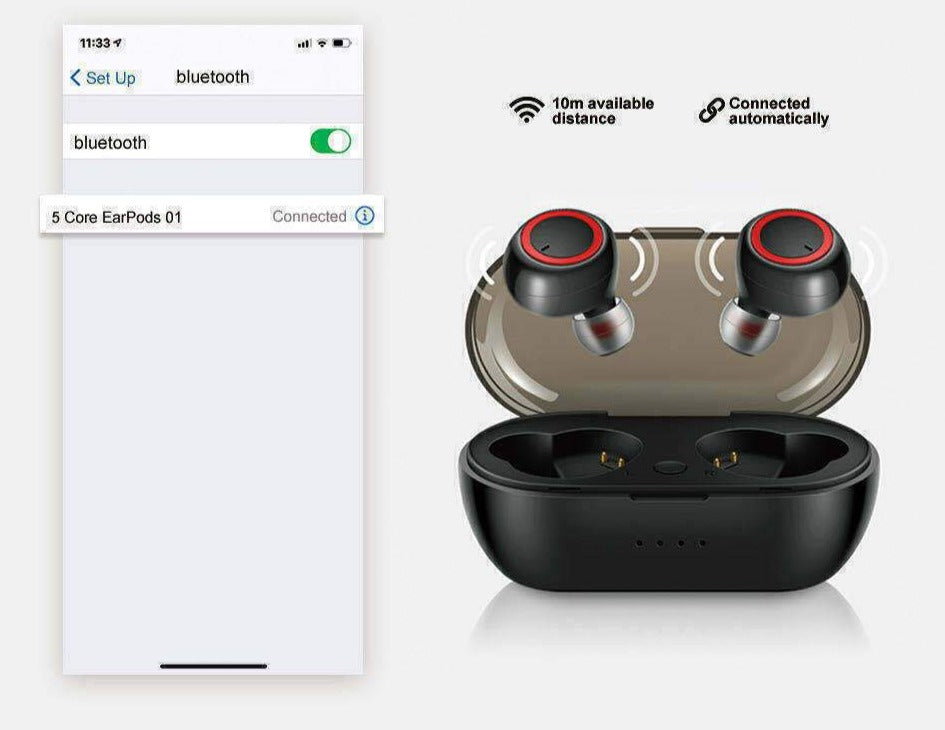 SMAXPLUS™ HD Waterproof Bluetooth Earbuds: Charging Case & Mic (iOS/Android Wireless Earphones) bluetooth earbuds SMAXPLUS™ 
