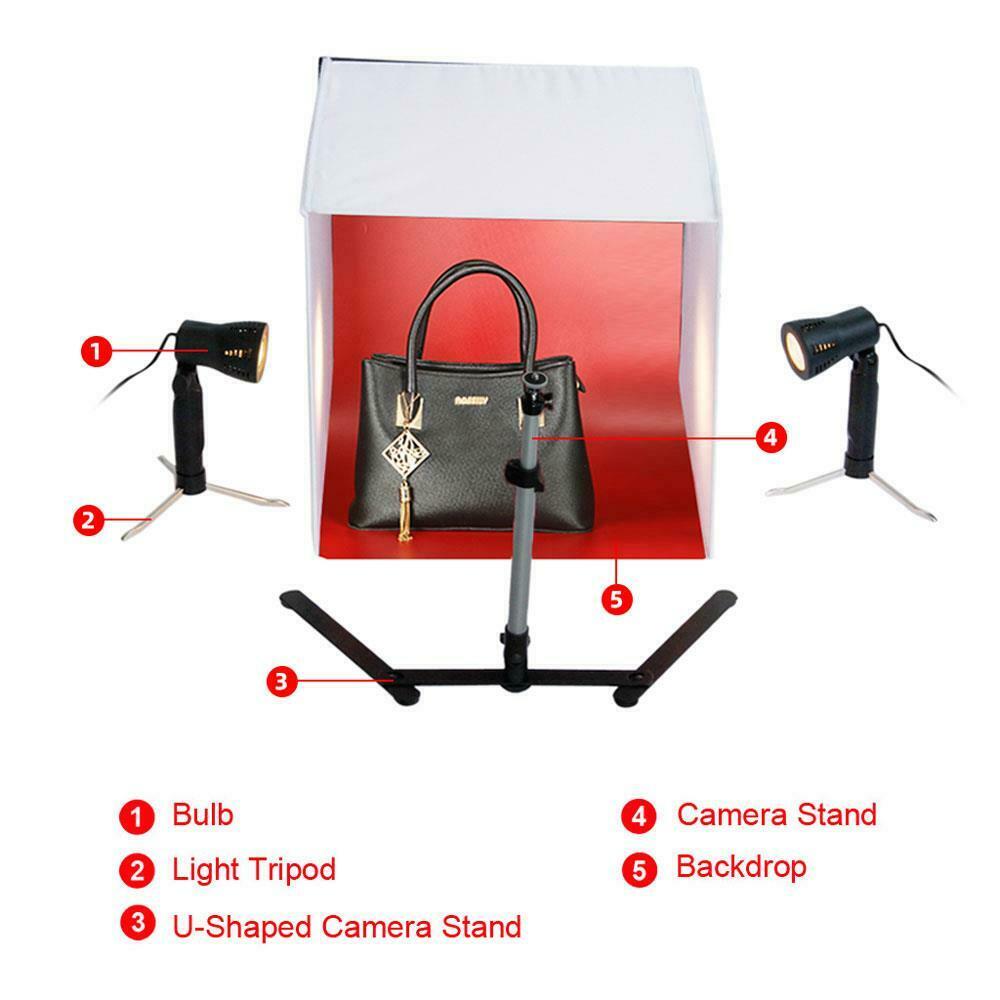 SMAXPRO™ Mini 24&quot; Halogen Photo Studio Box Cube: Foldable Light Room Tent Kit w/ 5 Backdrops photo studio kit SMAXPRO™ 